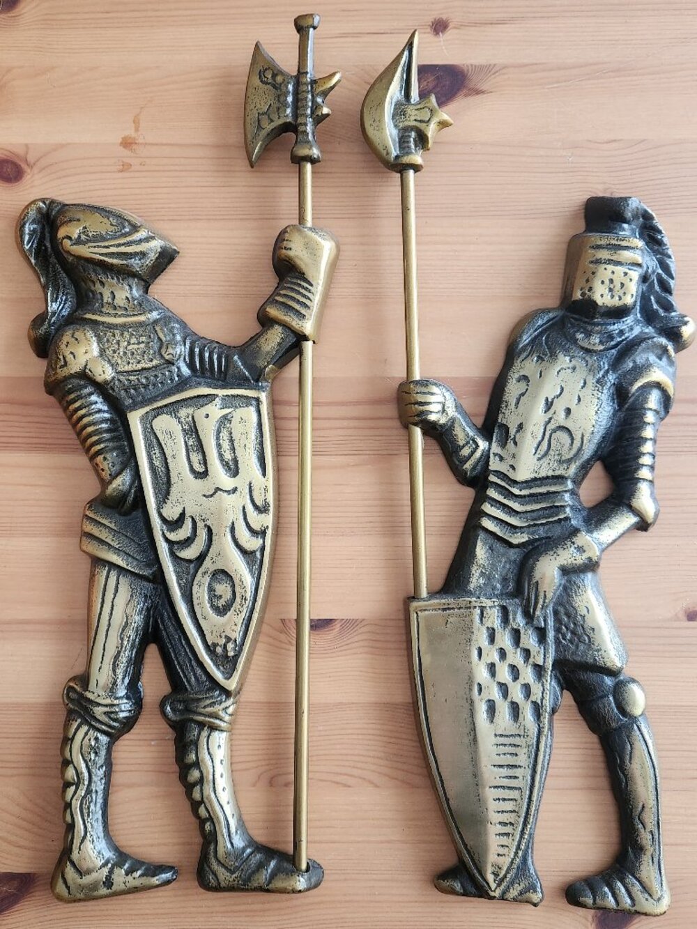 Vintage Metal Knights Wall Hanging
